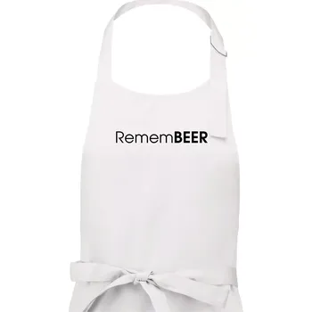 Kuchyňská zástěra Pivní nápisy RememBEER - Dámská zástěra na vaření - Univerzální velikost ( Bílá )