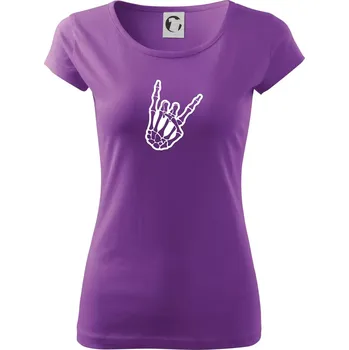 Dámské tričko Rock ruka - Dámské triko Pure - 2XL ( Fialová )