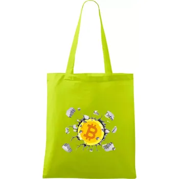 Bitcoin v triku - Taška bavlněná - 42 x 38 cm ( Limetková )