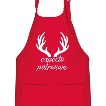 Kuchyňská zástěra Harry - Expecto patronum - Dětská zástěra na vaření - Univerzální velikost ( Červená )