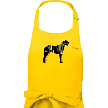 Kuchyňská zástěra Vlkodav nápis v těle - Pánská zástěra na vaření - Univerzální velikost ( Žlutá )