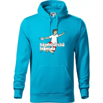 Pánská mikina Házenkářská legenda - Mikina pánská Cape s kapucí - 5XL ( Světlý tyrkys )