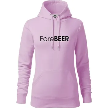 Dámská mikina Pivní nápisy ForeBEER - Mikina dámská Cape s kapucí - XS ( Orchid )