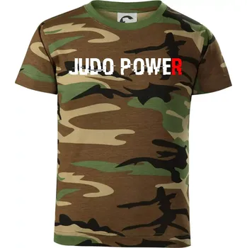 Chlapecké tričko Judo power - Dětské maskáčové triko - 104-110cm / 3-4 roky ( Hnědý maskáč )