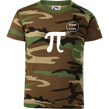 Nakouslé Pí - Dětské maskáčové triko - 104-110cm / 3-4 roky ( Hnědý maskáč )