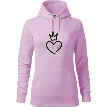 Dámská mikina Srdce princezna - Mikina dámská Cape s kapucí - S ( Orchid )