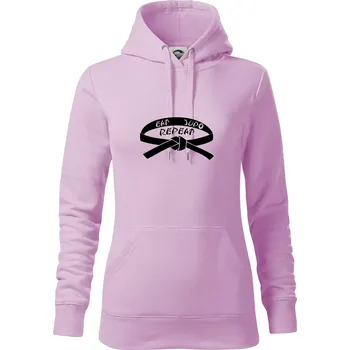 Dámská mikina Judo eat repeat - Mikina dámská Cape s kapucí - XS ( Orchid )