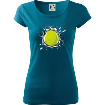 Dámské tričko Tenisový míč v triku - Dámské triko Pure - S ( Petrolejová )