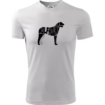 Pánské tričko Vlkodav nápis v těle - Pánské triko Fantasy sportovní (dresovina) - S ( Bílá )