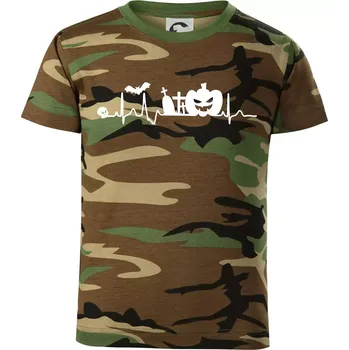 Chlapecké tričko EKG Halloween - Dětské maskáčové triko - 146 cm/10 let ( Hnědý maskáč )