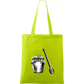 Med ve sklenici - Taška bavlněná - 42 x 38 cm ( Limetková )