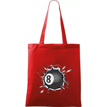 Nákupní taška Kulečníková koule v triku - Taška bavlněná - 42 x 38 cm ( Červená )