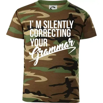 Chlapecké tričko Correcting grammar - Dětské maskáčové triko - 122 cm/6 let ( Hnědý maskáč )
