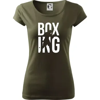 Dámské tričko Nápis Boxing - Dámské triko Pure - XS ( Military )