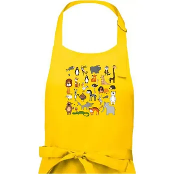 Kuchyňská zástěra Zvířátka na triku - Pánská zástěra na vaření - Univerzální velikost ( Žlutá )