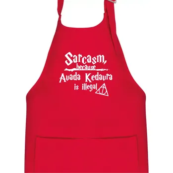 Kuchyňská zástěra Harry - Sarcasm, because Avada Kedavra is illegal - Dětská zástěra na vaření - Univerzální velikost ( Červená )