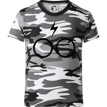 Chlapecké tričko Harry - Brýle - Dětské maskáčové triko - 134 cm/8 let ( Šedý maskáč )