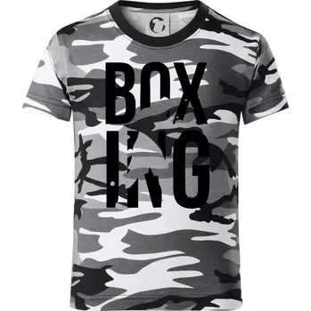 Chlapecké tričko Nápis Boxing - Dětské maskáčové triko - 146 cm/10 let ( Šedý maskáč )