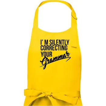 Kuchyňská zástěra Correcting grammar - Pánská zástěra na vaření - Univerzální velikost ( Žlutá )