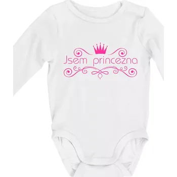Jsem princezna - Vintage - Body kojenecké s dlouhým rukávem - Dlouhý r. do 3 měs ( Bílá )