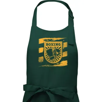 Kuchyňská zástěra Boxing ve čtverci - Dámská zástěra na vaření - Univerzální velikost ( Lahvově zelená )