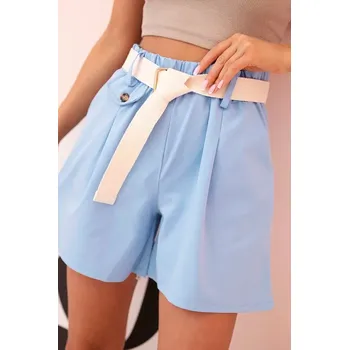 Dámské kraťasy Dámské šortky s vysokým pasem a páskem modré UNI