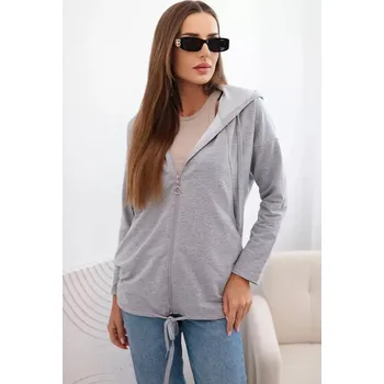 Dámská mikina Dámská mikina s kapucí a šňůrkou dole šedá M
