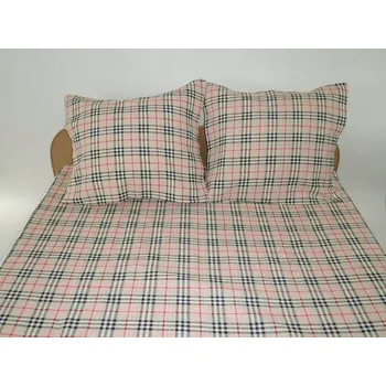 Povlečení Krepové povlečení 160x200 46 Kostka béžová černá červená knoflíky