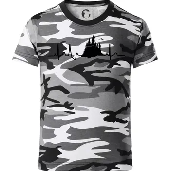 Chlapecké tričko Harry - EKG hrad - Dětské maskáčové triko - 134 cm/8 let ( Šedý maskáč )