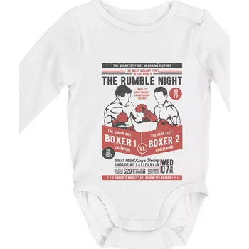 Classic Boxing - Body kojenecké s dlouhým rukávem - Dlouhý r. 3-6 měs ( Bílá )