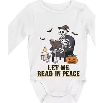 Kojenecký body Let me read in peace - Body kojenecké s dlouhým rukávem - Dlouhý r. do 3 měs ( Bílá )