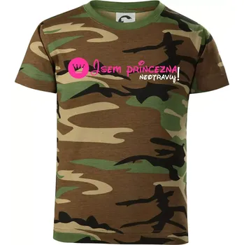 Jsem princezna, neotravuj! - Dětské maskáčové triko - 146 cm/10 let ( Hnědý maskáč )