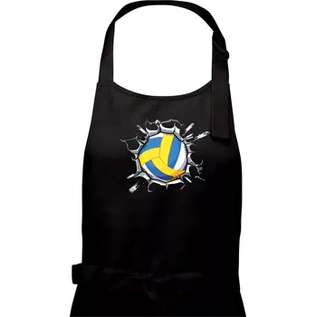 Kuchyňská zástěra Volejbal míč v triku - Dámská zástěra na vaření - Univerzální velikost ( Černá )