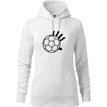 Dámská mikina Házená míč ruka - Mikina dámská Cape s kapucí - 2XL ( Bílá )