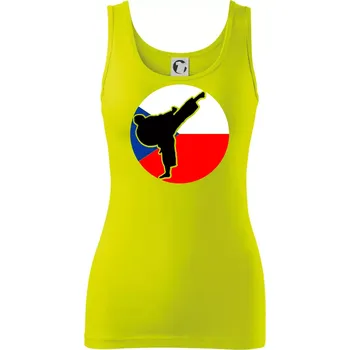 Dámské tričko Karate CZ vlajka - Dámské tílko - 2XL ( Limetková )