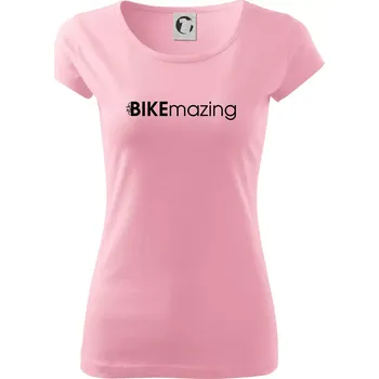 Dámské tričko Bike nápisy Bikemazing - Dámské triko Pure - XS ( Růžová )