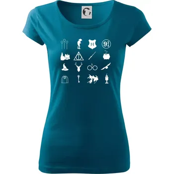 Dámské tričko Harry ikonky - Dámské triko Pure - M ( Petrolejová )