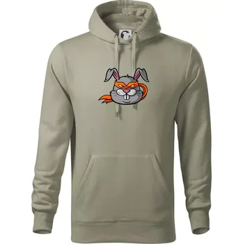 Pánská mikina Ninja králík - Mikina pánská Cape s kapucí - 5XL ( Light khaki )