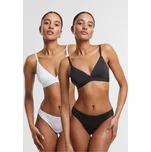 Ladies Lace Tanga 2-Pack - black+white XL