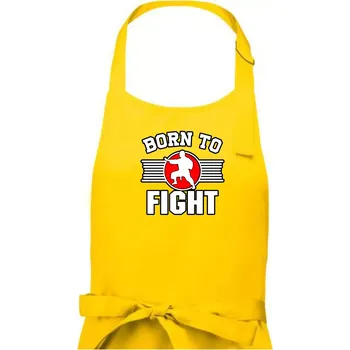 Kuchyňská zástěra Judo Born to fight - Dámská zástěra na vaření - Univerzální velikost ( Žlutá )