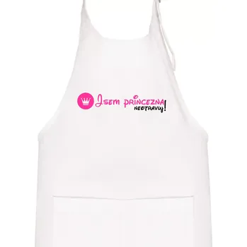 Kuchyňská zástěra Jsem princezna, neotravuj! - Dětská zástěra na vaření - Univerzální velikost ( Bílá )