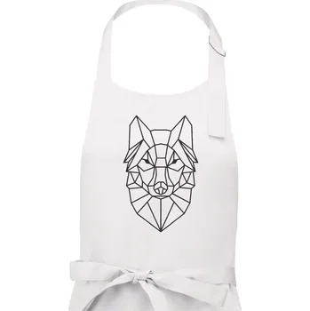 Kuchyňská zástěra Geometrie - vlk - Dámská zástěra na vaření - Univerzální velikost ( Bílá )