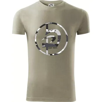 Pánské oblečení Krav maga maskáčový nápis - Viper FIT - Pánské zůžené tričko - M ( Light khaki )