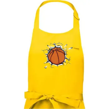 Kuchyňská zástěra Basketbal míč v triku - Dámská zástěra na vaření - Univerzální velikost ( Žlutá )