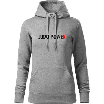 Dámská mikina Judo power - Mikina dámská Cape s kapucí - M ( Tmavě šedý melír )