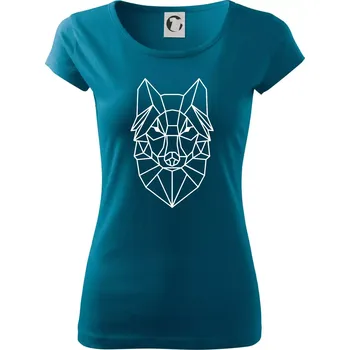 Dámské oblečení Geometrie - vlk - Dámské triko Pure - 2XL ( Petrolejová )