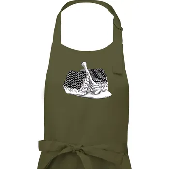 Kuchyňská zástěra Plastev s medem - Dámská zástěra na vaření - Univerzální velikost ( Khaki )