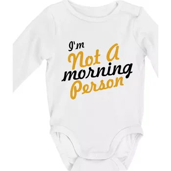 Kojenecký body I'm not a morning person - Body kojenecké s dlouhým rukávem - Dlouhý r. do 3 měs ( Bílá )