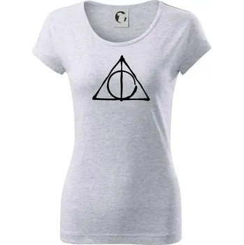 Dámské tričko Harry - symbol relikvie - Dámské triko Pure - 3XL ( Světlešedý Melír )