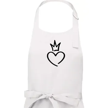 Kuchyňská zástěra Srdce princezna - Dámská zástěra na vaření - Univerzální velikost ( Bílá )